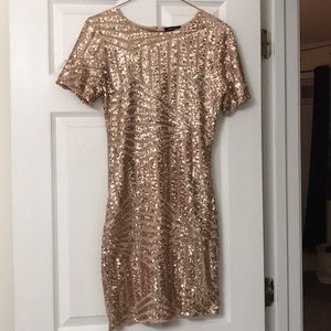 Rose Gold sparkly short formal dress never worn!